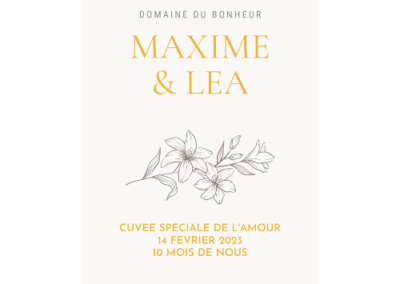 étiquette bouteille , annonce mariage