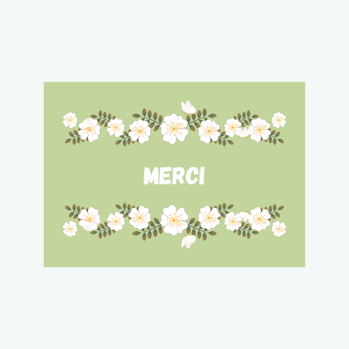 carte remerciements verte