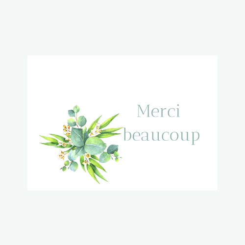 carte remerciements bouquet minimaliste