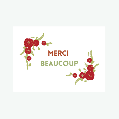 carte remerciements coquelicots