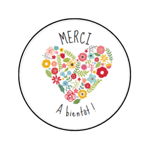 étiquette merci coeur